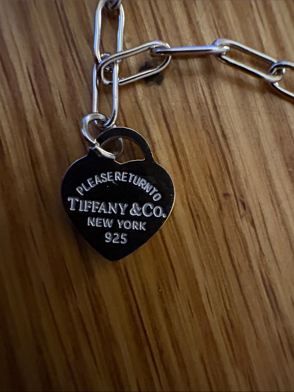 Stainless Steel Silver tone Heart Necklace with Teal Inlay - Picture 3 of 3